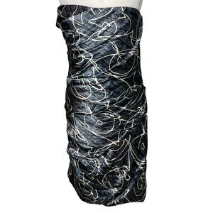 Vera Wang Lavender Label Women’s Gray Silk Strapless Dress Size 8